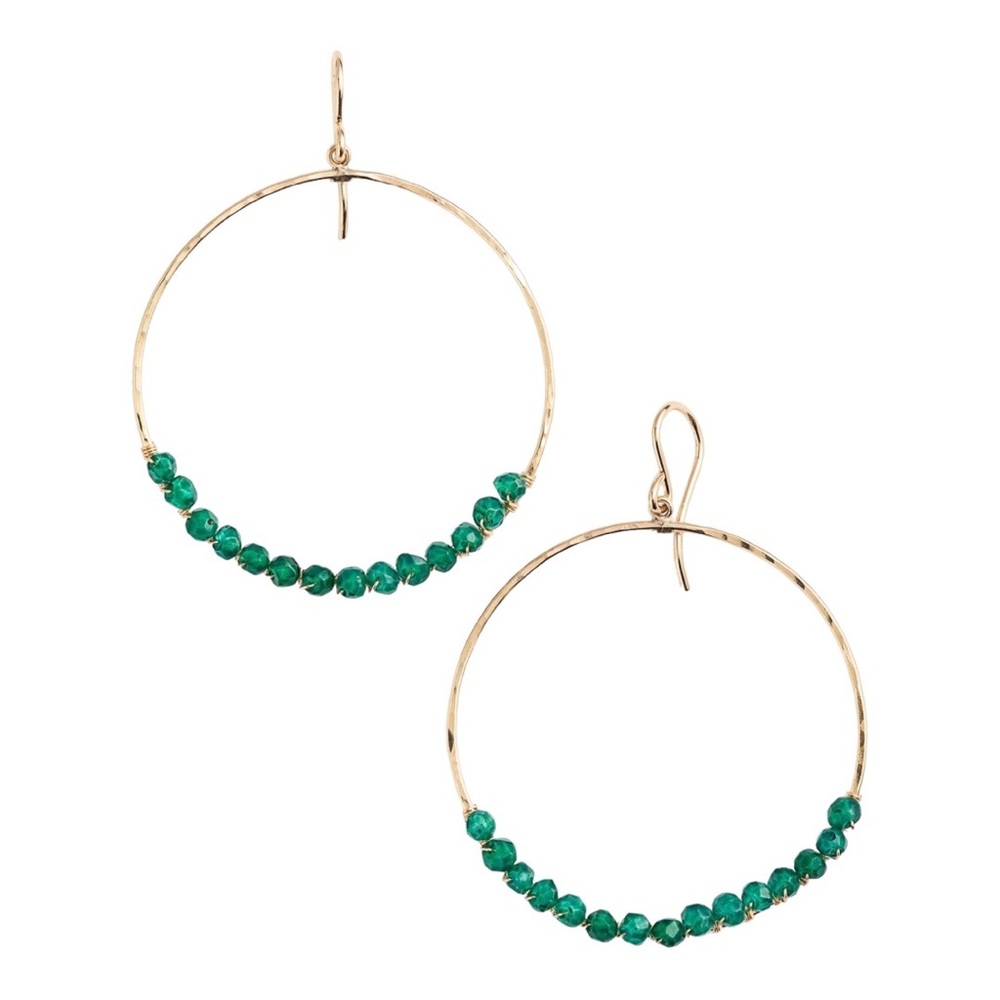 SONYA RENÉE LEYLA SEMIPRECIOUS GREEN ONYX EARRINGS - BRAND NEW